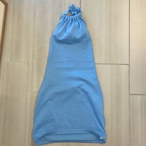 Backless Blue Halter Dress